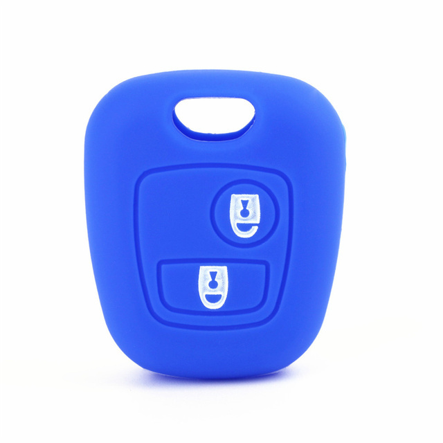 For Citroen peugeot 2 button key silicone case black blue red color