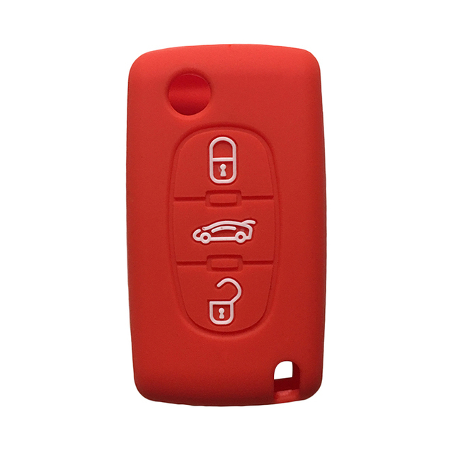 For Citroen peugeot 3 button key silicone case