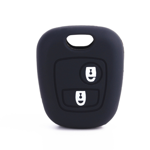 For Citroen peugeot 2 button key silicone case black blue red color