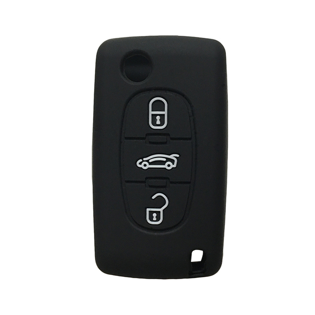 For Citroen peugeot 3 button key silicone case