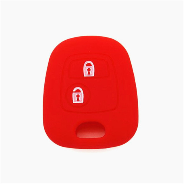 For Citroen peugeot 2 button key silicone case black blue red color
