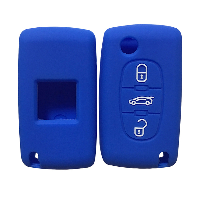 For Citroen peugeot 3 button key silicone case