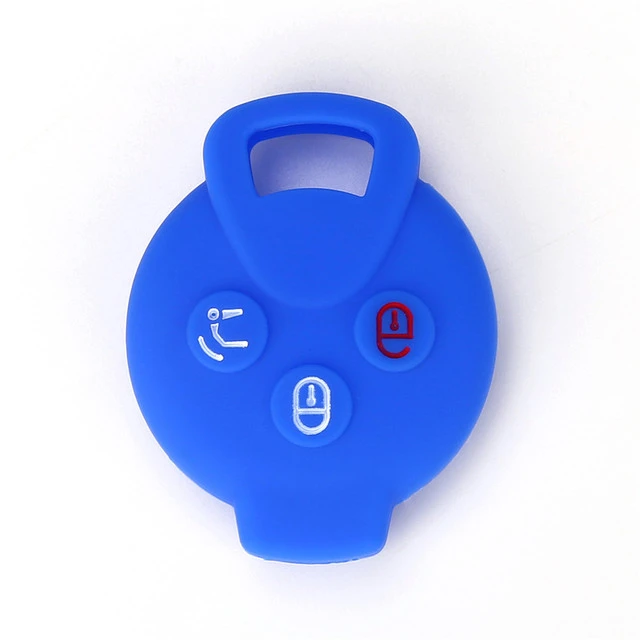 For mercedes -benz Smart 3 button key silicone case black blue red color