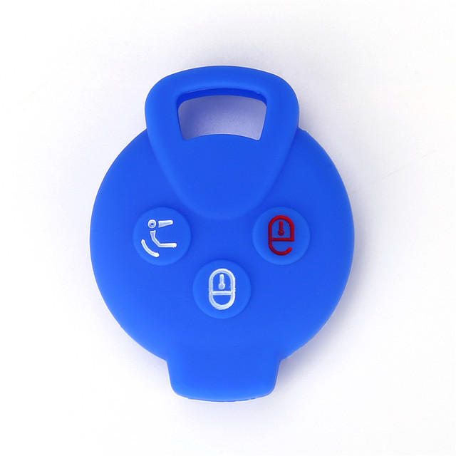For mercedes -benz Smart 3 button key silicone case black blue red color