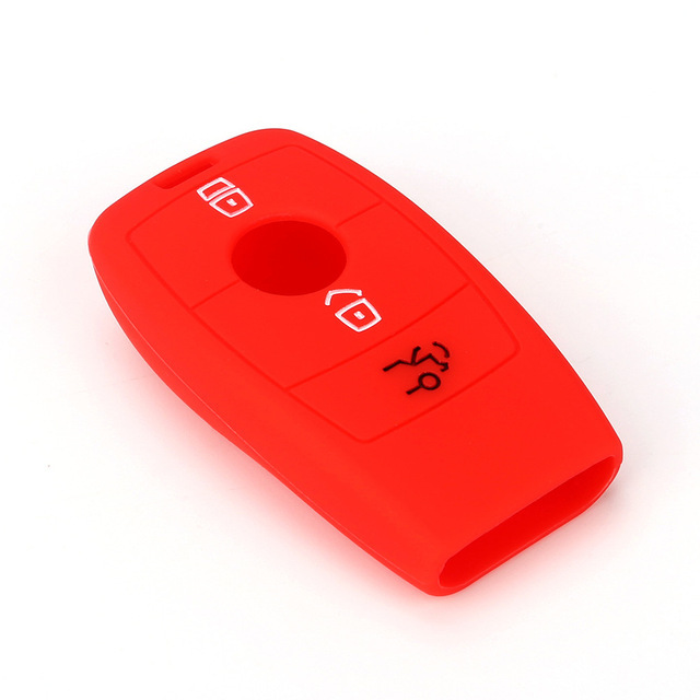 For mercedes -benz 3 button key silicone case black blue red color