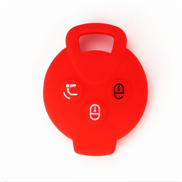 For mercedes -benz Smart 3 button key silicone case black blue red color