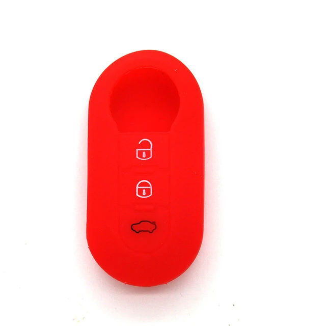 For Fiat 3 button key silicone case black blue red color