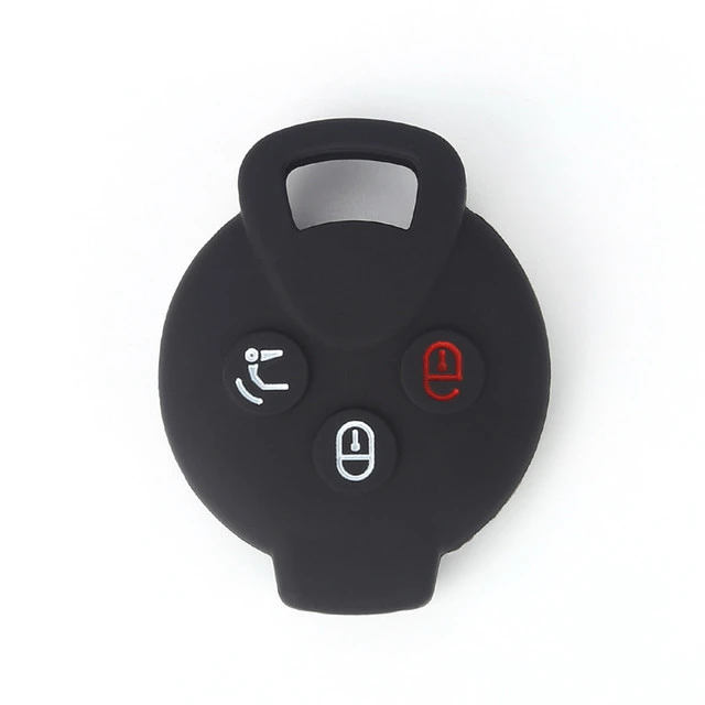 For mercedes -benz Smart 3 button key silicone case black blue red color