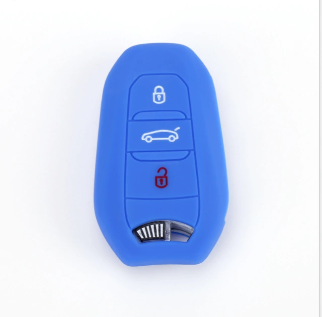 For Citroen Peugeot 3 button key silicone case black blue red color