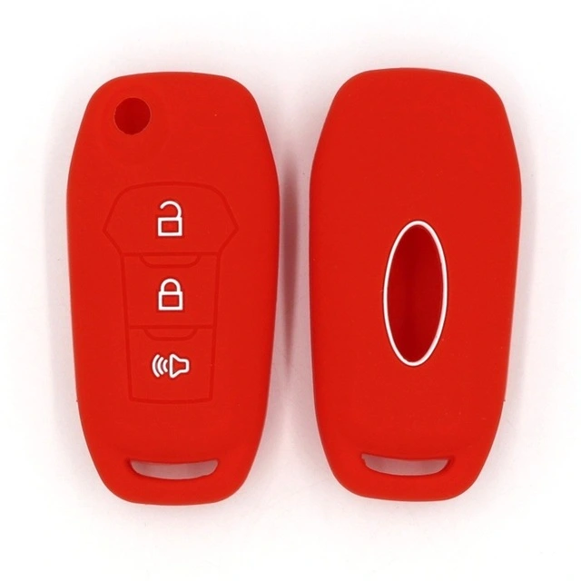For Ford 3 button key silicone case black blue red color