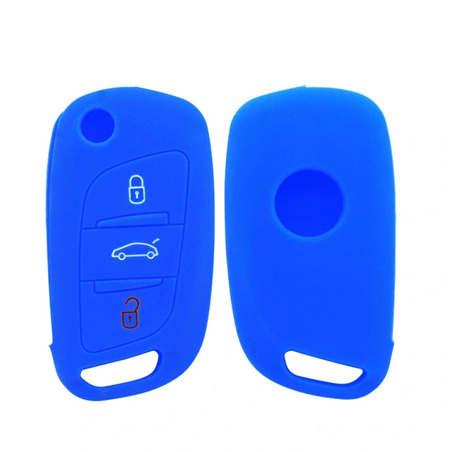 For Citroen C2 C3 Peugeot 307 308 3 button key silicone case black blue red color
