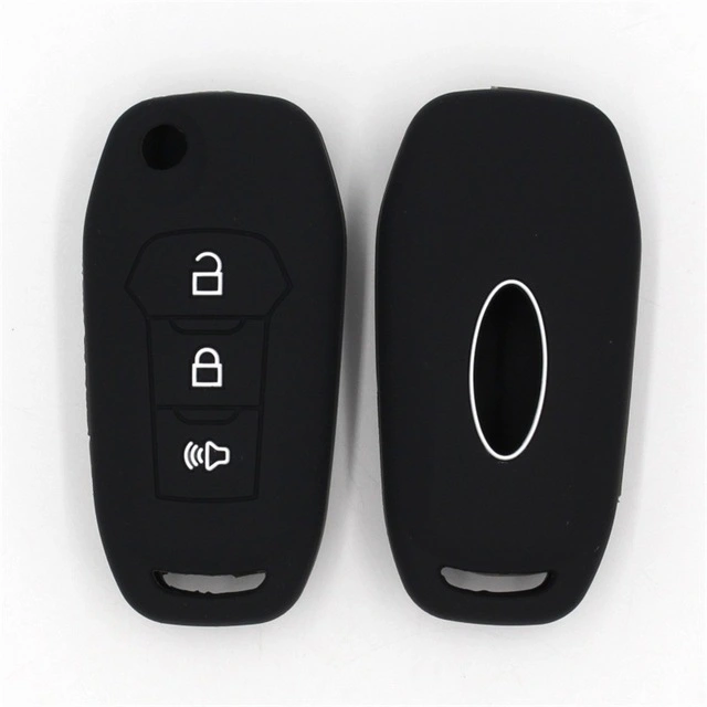 For Ford 3 button key silicone case black blue red color