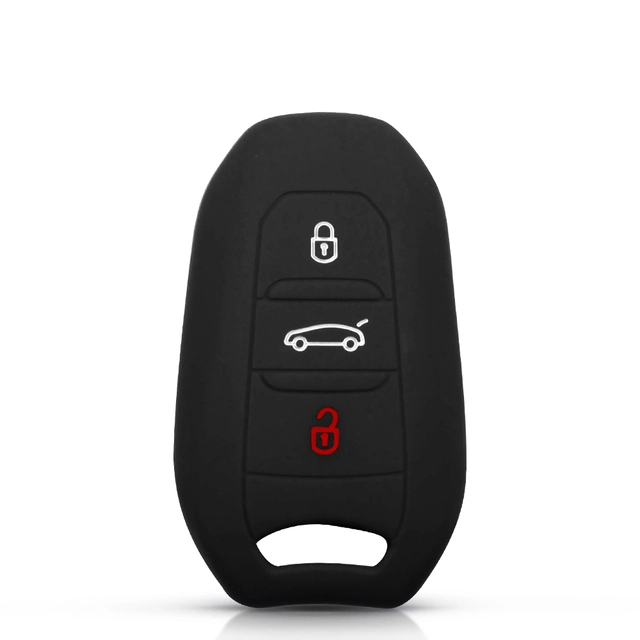 For Citroen Peugeot 3 button key silicone case black blue red color
