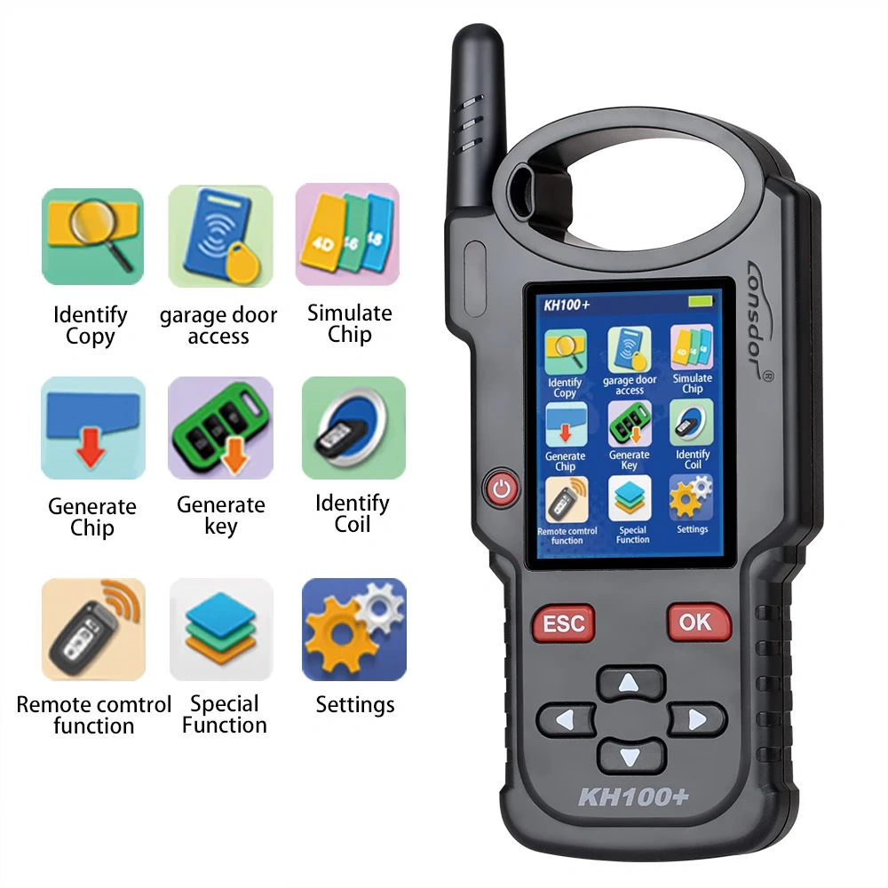 Lonsdor KH100+ Hand-Held Smart Remote Key Programmer used for identify chip access control key simulate chip generate chip