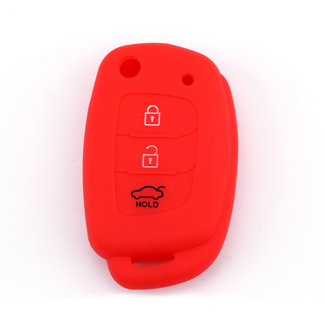 For Hyundai IX35 3 button key silicone case black blue red color