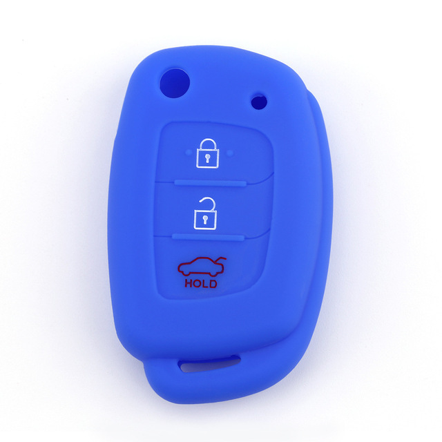 For Hyundai IX35 3 button key silicone case black blue red color