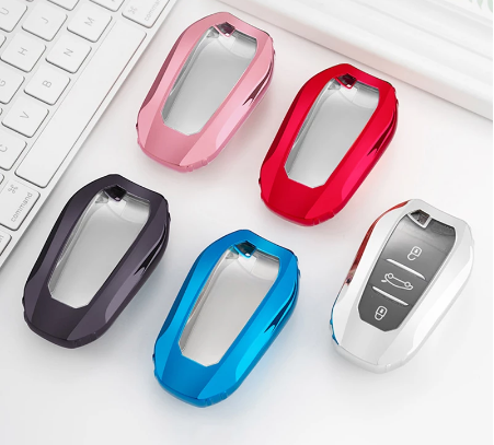 TPU Car Key protective Case For citroen peugeot remote key, can choose color