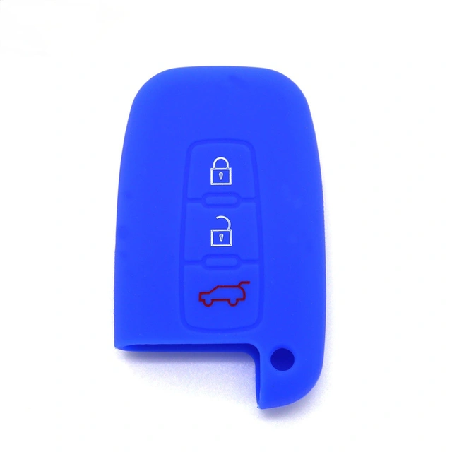 For Hyundai 3 button key silicone case black blue red color