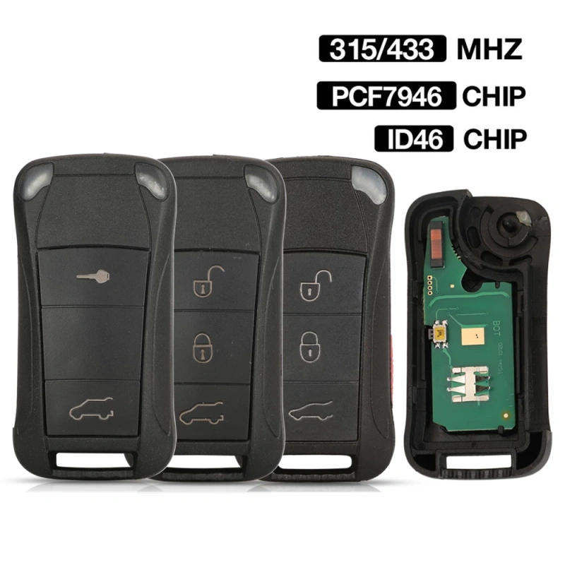 For porsche Cayenne Folding Flip Remote Key 315/433MHZ ID46 PCF7946 Chip