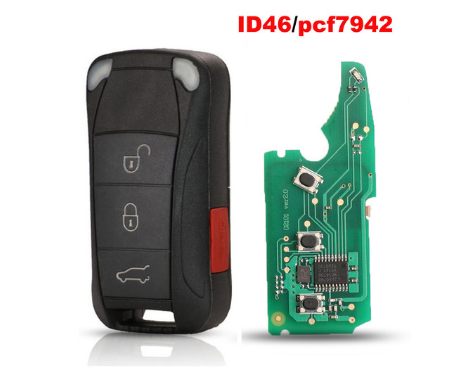For porsche Cayenne keyless go Flip Remote Key 4 button 315/433MHZ ID46 PCF7942 Chip