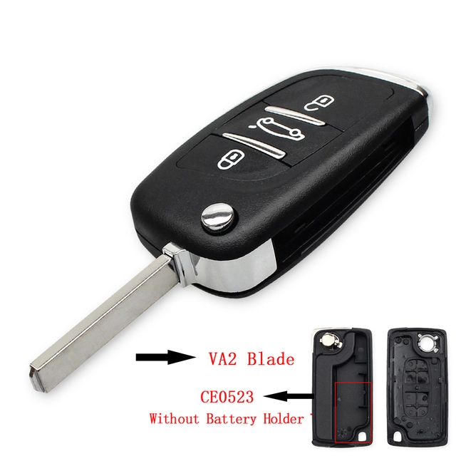 For Citroen C4 Car Remote Key Shell 3 Buttons Modified Filp key shell HU83/VA2 Blade