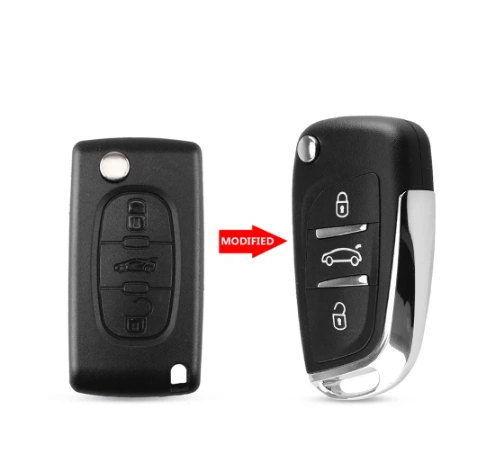 For Citroen C4 Car Remote Key Shell 3 Buttons Modified Filp key shell HU83/VA2 Blade