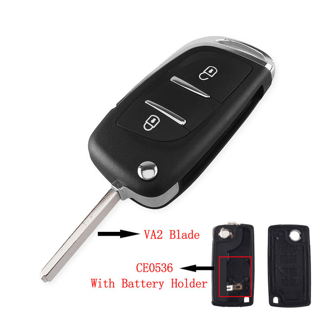 For Citroen C4 Car Remote Key Shell 2/3 Buttons Modified Filp key shell HU83/VA2 Blade