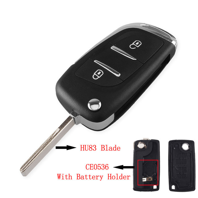 For Citroen C4 Car Remote Key Shell 2/3 Buttons Modified Filp key shell HU83/VA2 Blade