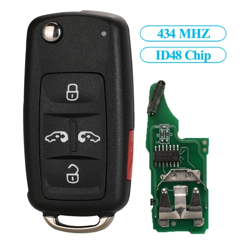 For VW 5 button remote key 434mhz ID48 FCCID: 7N0837202K