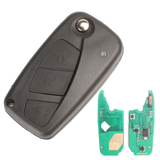 For FIAT Punto 500 Delphi BSI 2 / 3 Buttons 433MHZ Flip Remote Key with ID46 PCF7946 chip