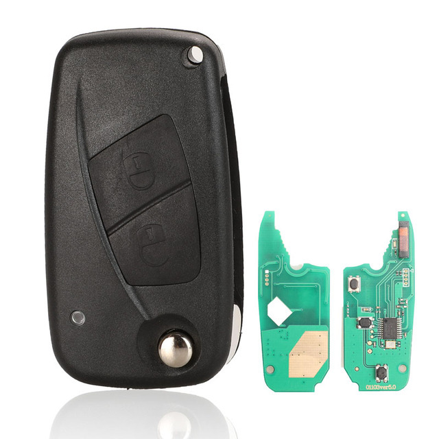 For FIAT Punto 500 Delphi BSI 2 / 3 Buttons 433MHZ Flip Remote Key with ID46 PCF7946 chip