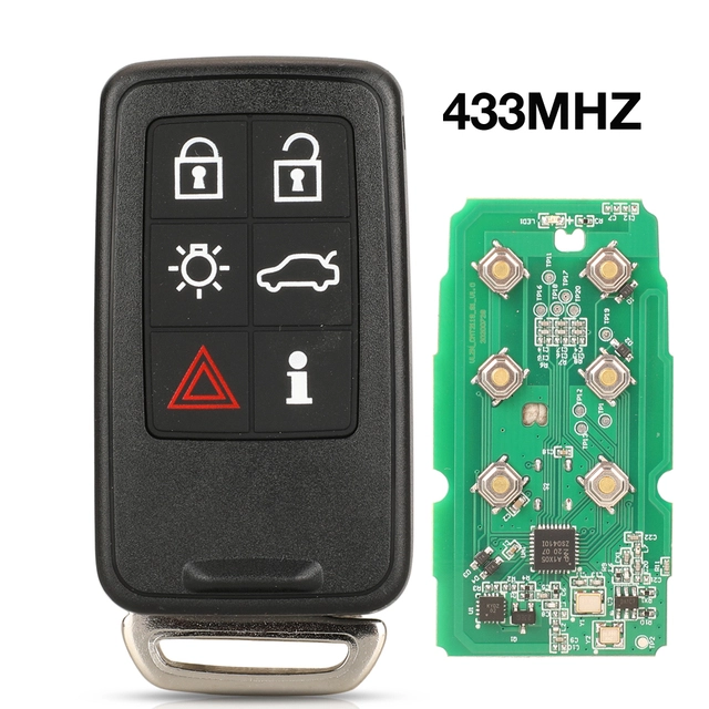 For VOLVO S60 S80 V40 6 button keyless go remote key 433 / 866/ 902MHZ with ID46 PCF7953 chip FCC ID: KR55WK49266