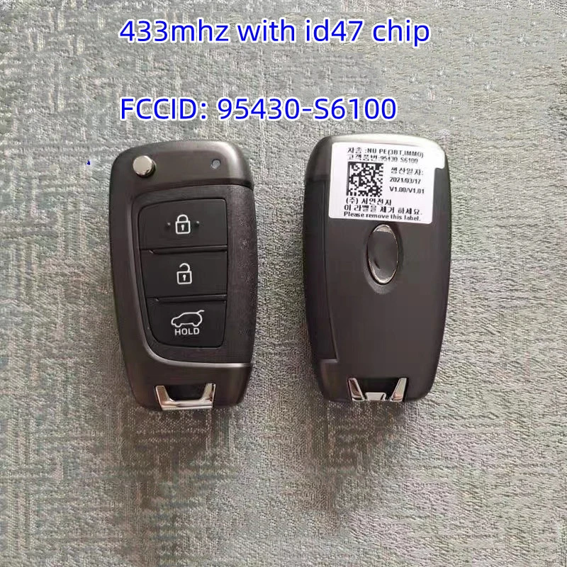 For Original Hyundai IX35 2021 Smart car Key 3 Buttons 433mhz with ID47 chip FCCID: 95430-S6100