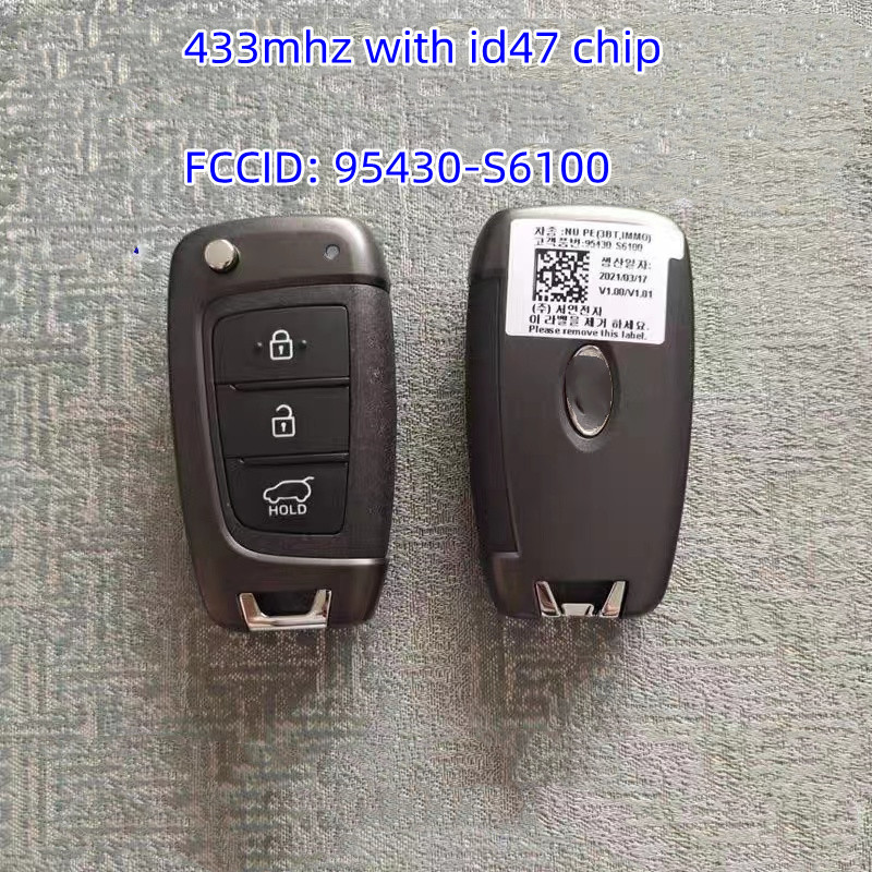 For Original Hyundai IX35 2021 Smart car Key 3 Buttons 433mhz with ID47 chip FCCID: 95430-S6100