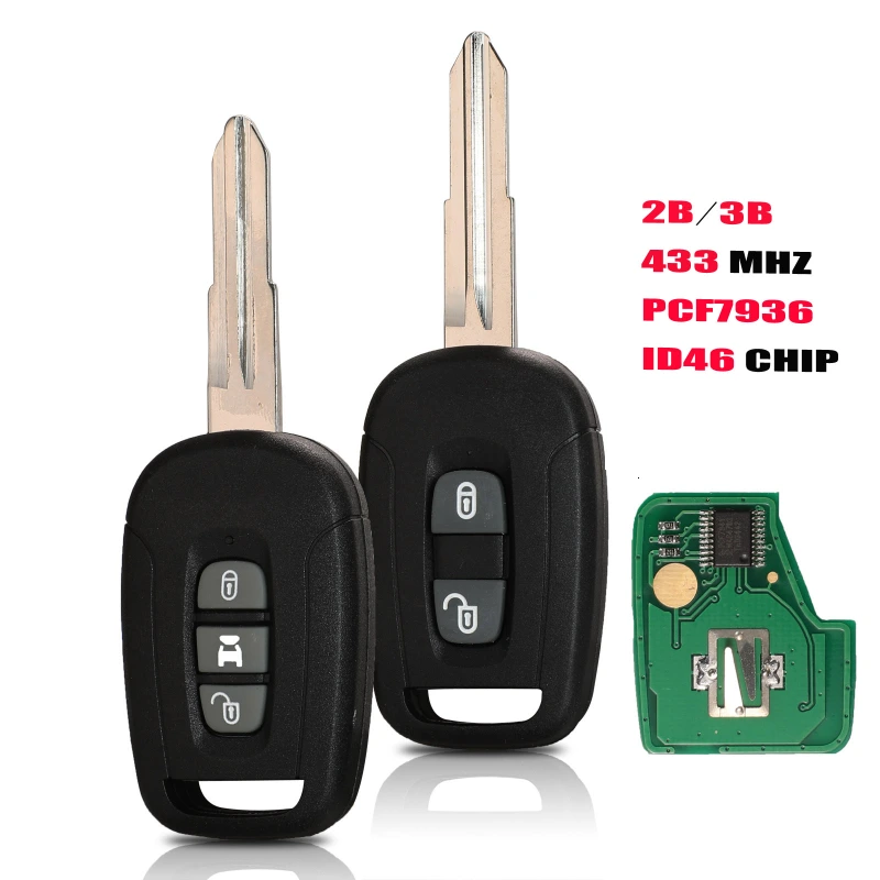 For Chevrolet Captiva 2 / 3 Button Remote key 433MHz ID46 PCF7936 chip