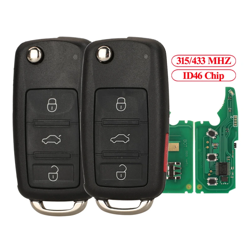 For VW Touareg 3 / 4 button 315/433MHZ remote key with ID46 PCF7946 Chip 1K0959753AA