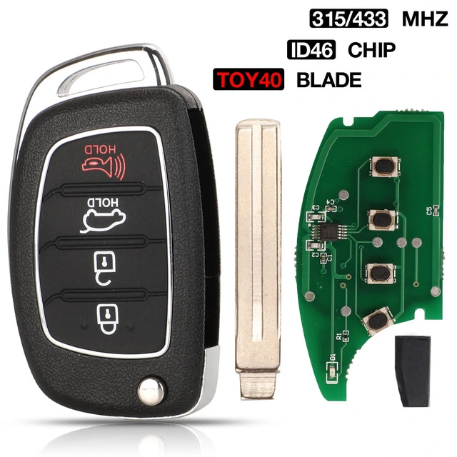 For Hyundai Elantra Ix35 I30 I20 2013-2017 with TOY40 blade 433Mhz ID46 Chip remote key