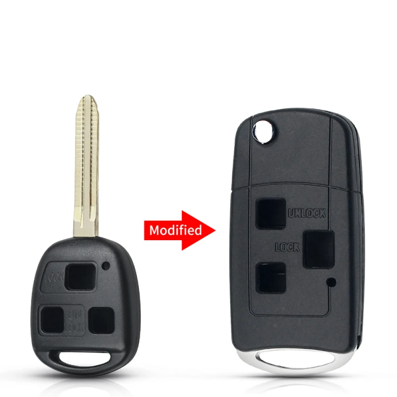 For Toyota 3 Button modified key shell TOY43 Blade