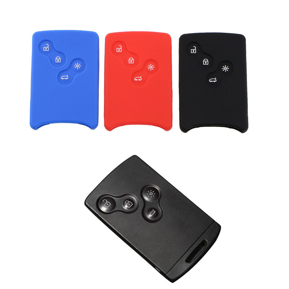For Renault 4 button flip key silicone case black blue red color