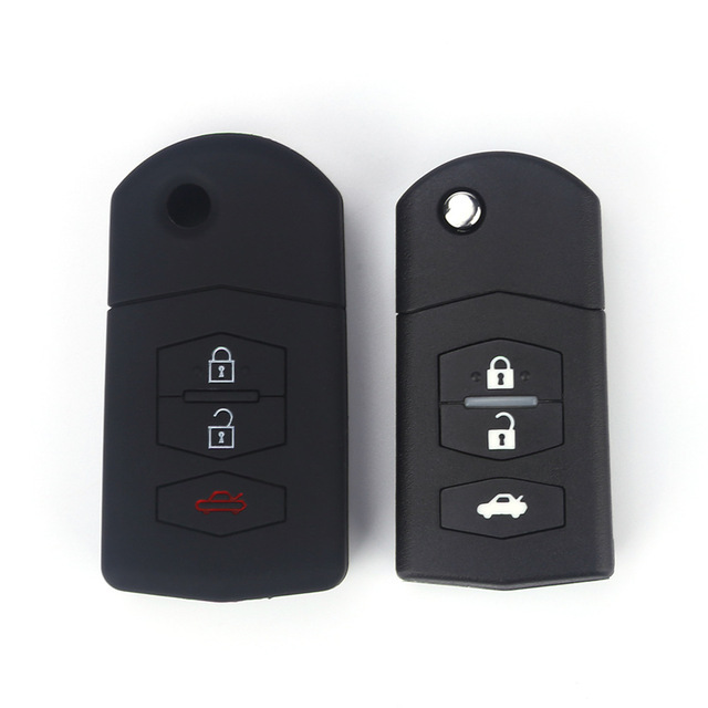 For Mazda 2 3 5 6 series 3 button key silicone case black blue red color