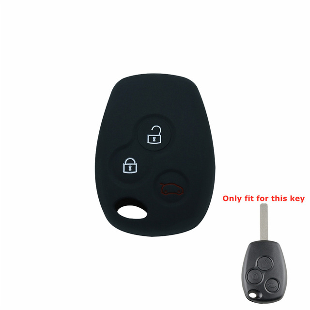 For Renault 3 button key silicone case black blue red color