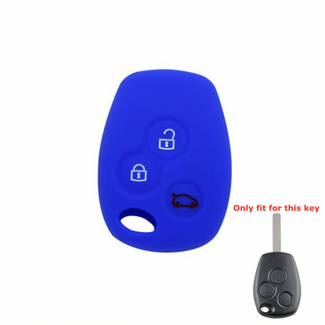 For Renault 3 button key silicone case black blue red color