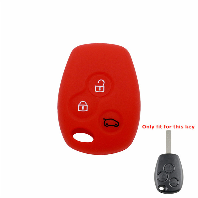 For Renault 3 button key silicone case black blue red color