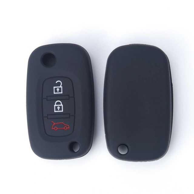 For Renault 3 button flip key silicone case black blue red color