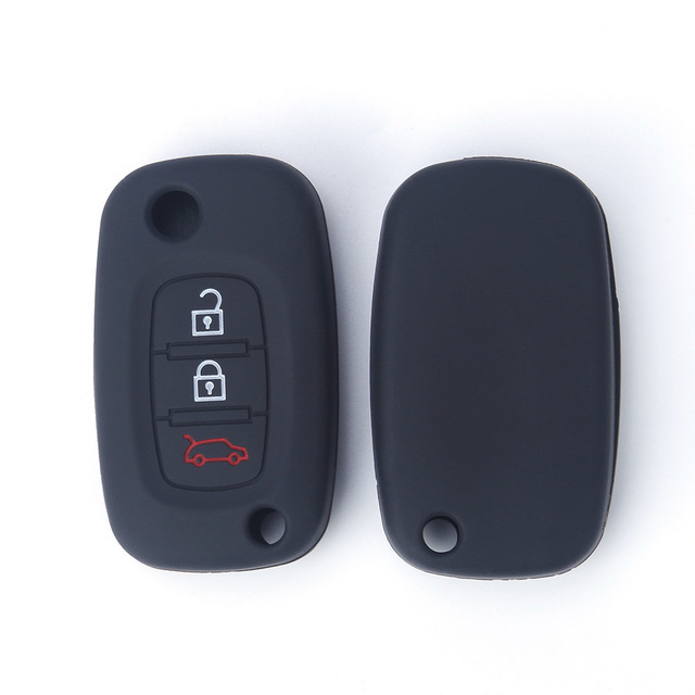 For Renault 3 button flip key silicone case black blue red color