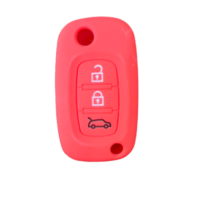 For Renault 3 button flip key silicone case black blue red color