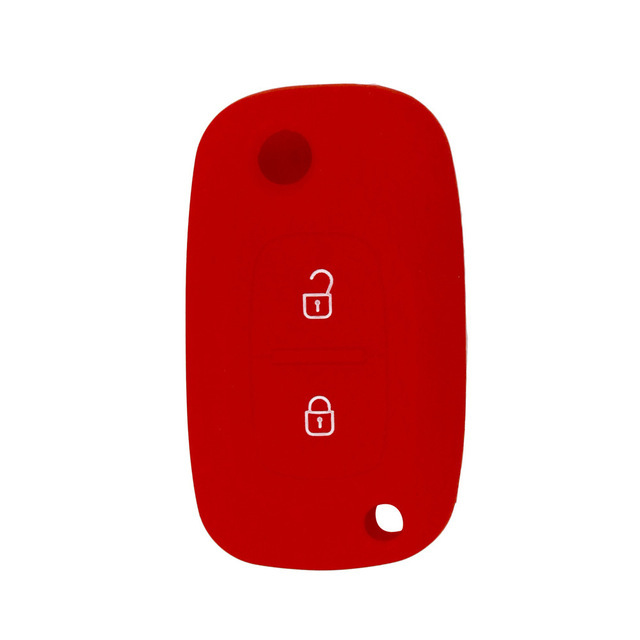 For Renault 2 button flip key silicone case black blue red color