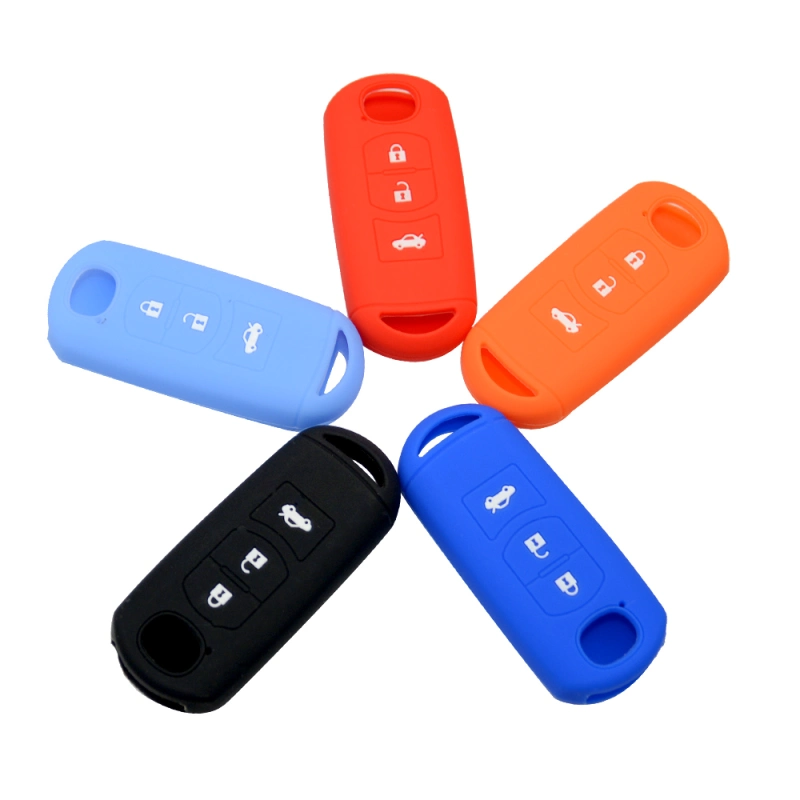 For Mazda CX3 CX5 3 button key silicone case black blue red color