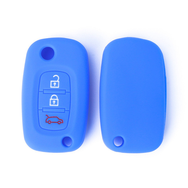 For Renault 3 button flip key silicone case black blue red color