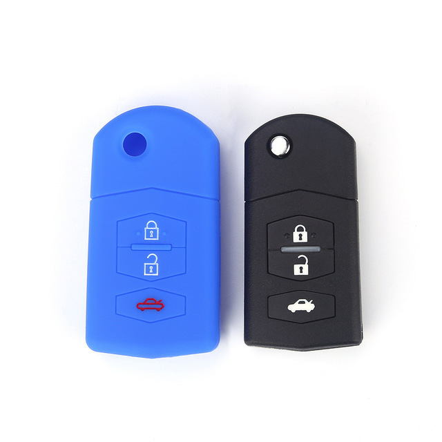 For Mazda 2 3 5 6 series 3 button key silicone case black blue red color